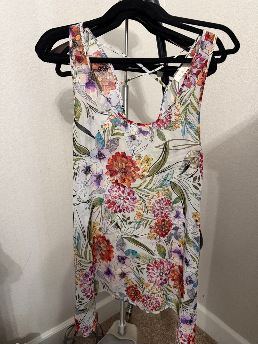 Floral Print swim cover up M/L
